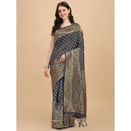DIVASTRI Ethnic Motifs Woven Design Zari Banarasi Saree-picture-37