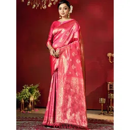 DIVASTRI Ethnic Motifs Woven Design Zari Pure Silk Banarasi Saree-picture-14