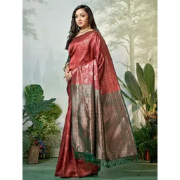 DIVASTRI Ethnic Motifs Woven Design Zari Pure Silk Banarasi Saree image 5