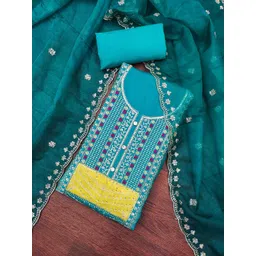 DIVASTRI Floral Embroidered Sequinned Unstitched Dress Material-image-29