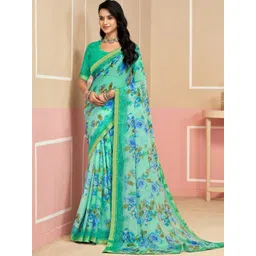 DIVASTRI Floral Poly Chiffon Saree-picture-37