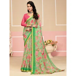 DIVASTRI Floral Poly Chiffon Saree-picture-13