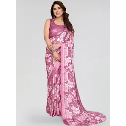 DIVASTRI Floral Poly Georgette Ready to Wear Saree-picture-24