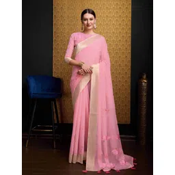 DIVASTRI Floral Printed Zari Pure Cotton Saree-picture-40