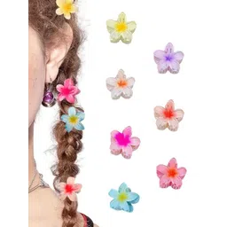 DIVASTRI Girls Set Of 12 Flower Small Size Hair Claw Clips-picture-28