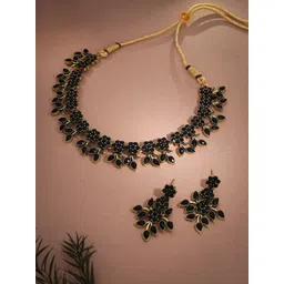 DIVASTRI Gold-Plated American Diamond Studded Jewellery Set-picture-22