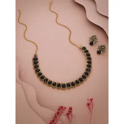 DIVASTRI Gold-Plated American Diamond Studded Jewellery Set-picture-28