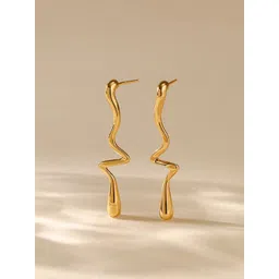 DIVASTRI Gold-Plated Contemporary Shape Drop Earrings-picture-25