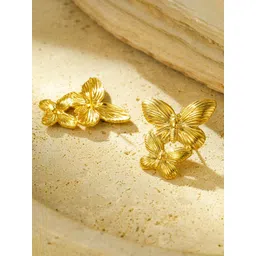 DIVASTRI Gold-Plated Contemporary Shaped Drop Earrings-picture-24