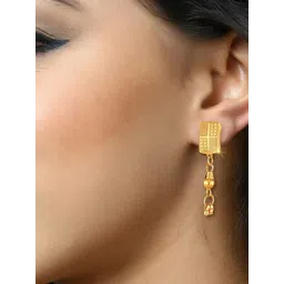 DIVASTRI Gold-Plated Contemporary Shaped Drop Earrings-picture-33