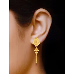 DIVASTRI Gold Plated Contemporary Shaped Drop Earrings-picture-26