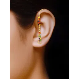 DIVASTRI Gold-Plated Contemporary Shaped Kanoti Ear Chains-picture-27