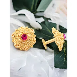DIVASTRI Gold-Plated Floral Shaped Studs-picture-10