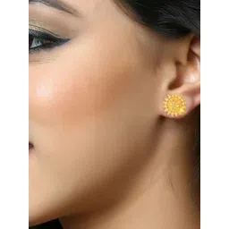 DIVASTRI Gold-Plated Floral Shaped Studs-picture-13
