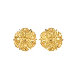 DIVASTRI Gold-Plated Floral Shaped Studs Earrings-picture-31