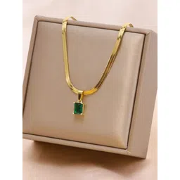 DIVASTRI Gold-Plated Square Pendants with Chains-picture-19