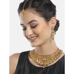 DIVASTRI Gold-Plated Stone-StuddedJewellery Set-picture-31