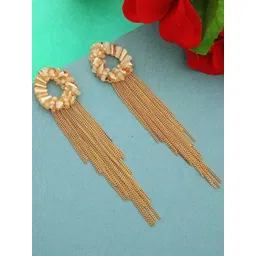 DIVASTRI Gold-PlatedArtificial Beads Beaded Contemporary Drop Earrings-picture-38