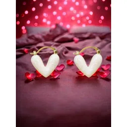 DIVASTRI Heart Shaped Half Hoop Earrings-picture-28