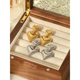 DIVASTRI Heart Shaped Studs Earrings-picture-36