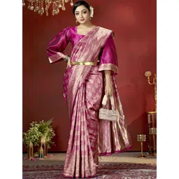 DIVASTRI Paisley Zari Pure Silk Handloom Banarasi Saree-picture-11