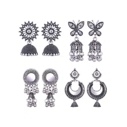 DIVASTRI Peacock Shaped Jhumkas Earrings-image-6