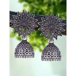 DIVASTRI Peacock Shaped Jhumkas Earrings-image-38