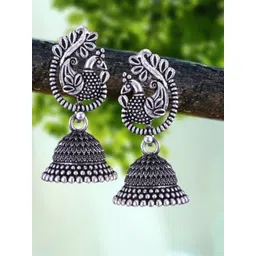 DIVASTRI Peacock Shaped Jhumkas Earrings-image-18