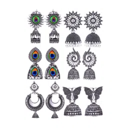 DIVASTRI Peacock Shaped Jhumkas Earrings-image-20