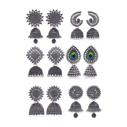 DIVASTRI Peacock Shaped Jhumkas Earrings-image-45