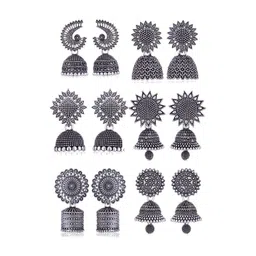 DIVASTRI Peacock Shaped Jhumkas Earrings-image-49