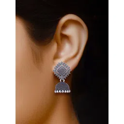 DIVASTRI Peacock Shaped Jhumkas Earrings image 3