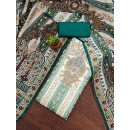 DIVASTRI Printed Ethnic Motifs Printed Organza Unstitched Dress Material-picture-27