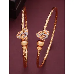 DIVASTRI Set Of 2 Gold-Plated American Diamond-Studded Bangles-picture-36