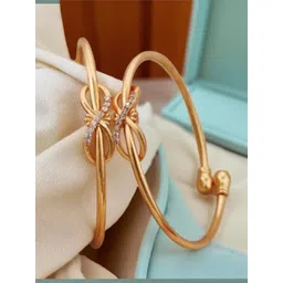 DIVASTRI Set Of 2 Gold-Plated American Diamond Studded Infinity Bracelets-picture-33