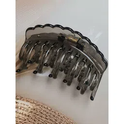 DIVASTRI Set of 2 Transparent Crystal Glossy Plastic Hair Claw Clips image 5