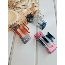 DIVASTRI Set Of 3 Multicoloured Plastic Claw Clip-picture-38