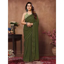 DIVASTRI Striped Gotta Patti Poly Georgette Ready to Wear Saree-picture-33