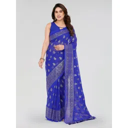 DIVASTRI Striped Poly Georgette Designer Saree-picture-28