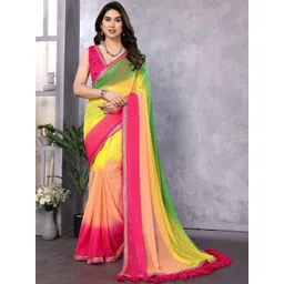 DIVASTRI Striped Poly Georgette Saree-picture-18
