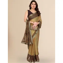 DIVASTRI Striped Pure Chiffon Fusion Saree-picture-34