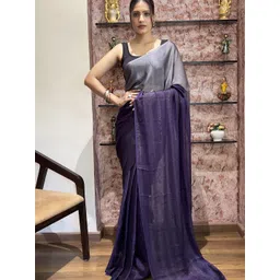 DIVASTRI Striped Pure Chiffon Ready to Wear Saree-picture-14