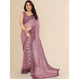 DIVASTRI Striped Pure Georgette Saree-picture-13