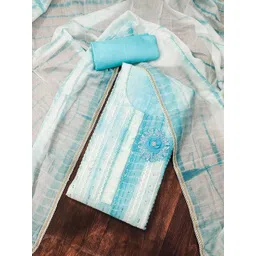 DIVASTRI Striped Unstitched Sequinned Chanderi Cotton Dress Material-picture-22