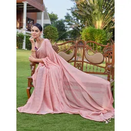 DIVASTRI Striped Zari Pure Georgette Saree image 5