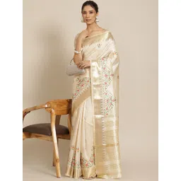 DIVASTRI Striped ZariGadwal Saree image 1