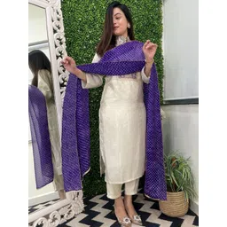 DIVASTRI Women Ethnic Motifs Regular Thread Work Kurta with Trousers & With Dupatta-picture-26