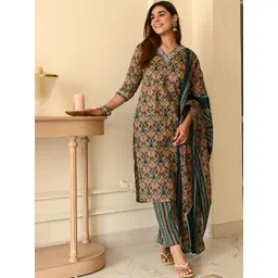 DIVASTRI Women Paisley Printed Regular Kurta with Trousers & With Dupatta-picture-11
