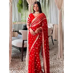 DIVASTRI Woven Design Zari chiffon Saree-picture-20