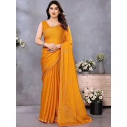 DIVASTRI Woven Design Zari Pure Chiffon Designer Saree-picture-27